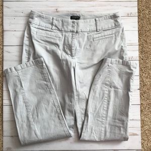 Ann Taylor Light Grey Curvy Cropped Pants